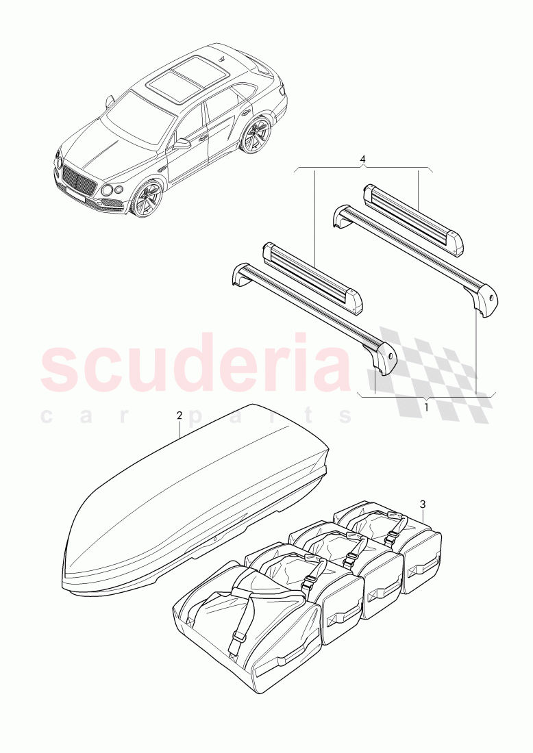 Original Accessories, roof box, roof luggage rack of Bentley Bentley Bentayga (2015-2020)