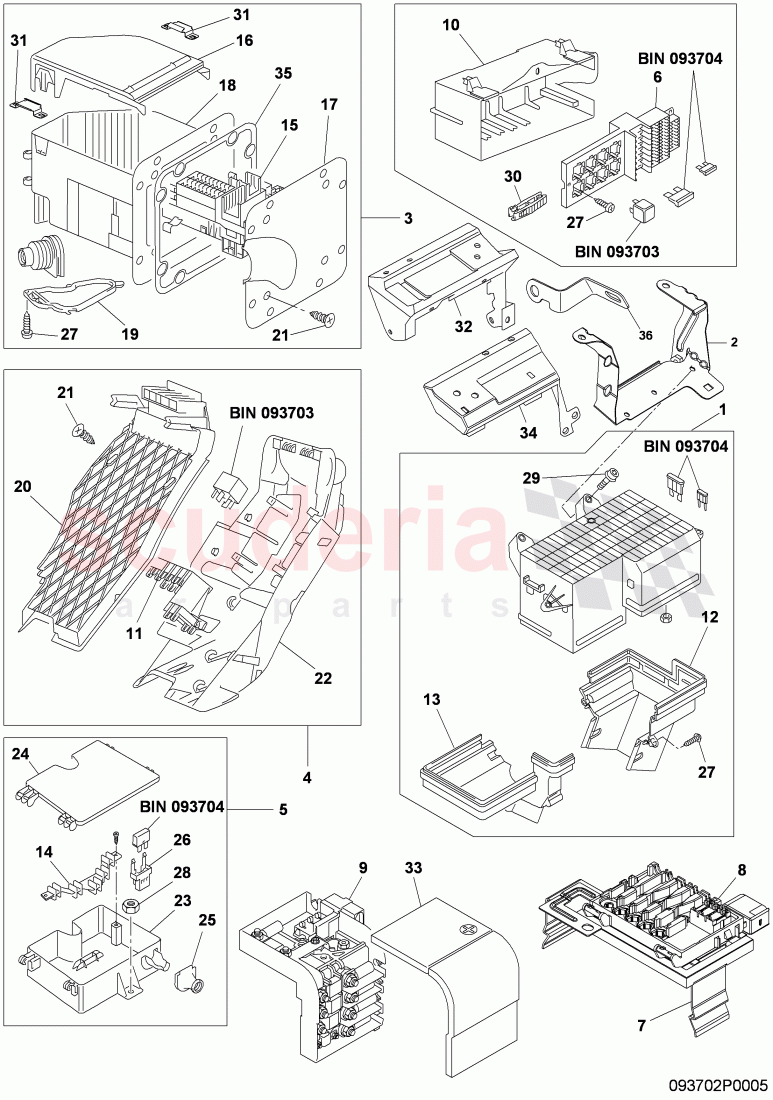 Fuse box of Bentley Bentley Continental GTC (2006-2010)