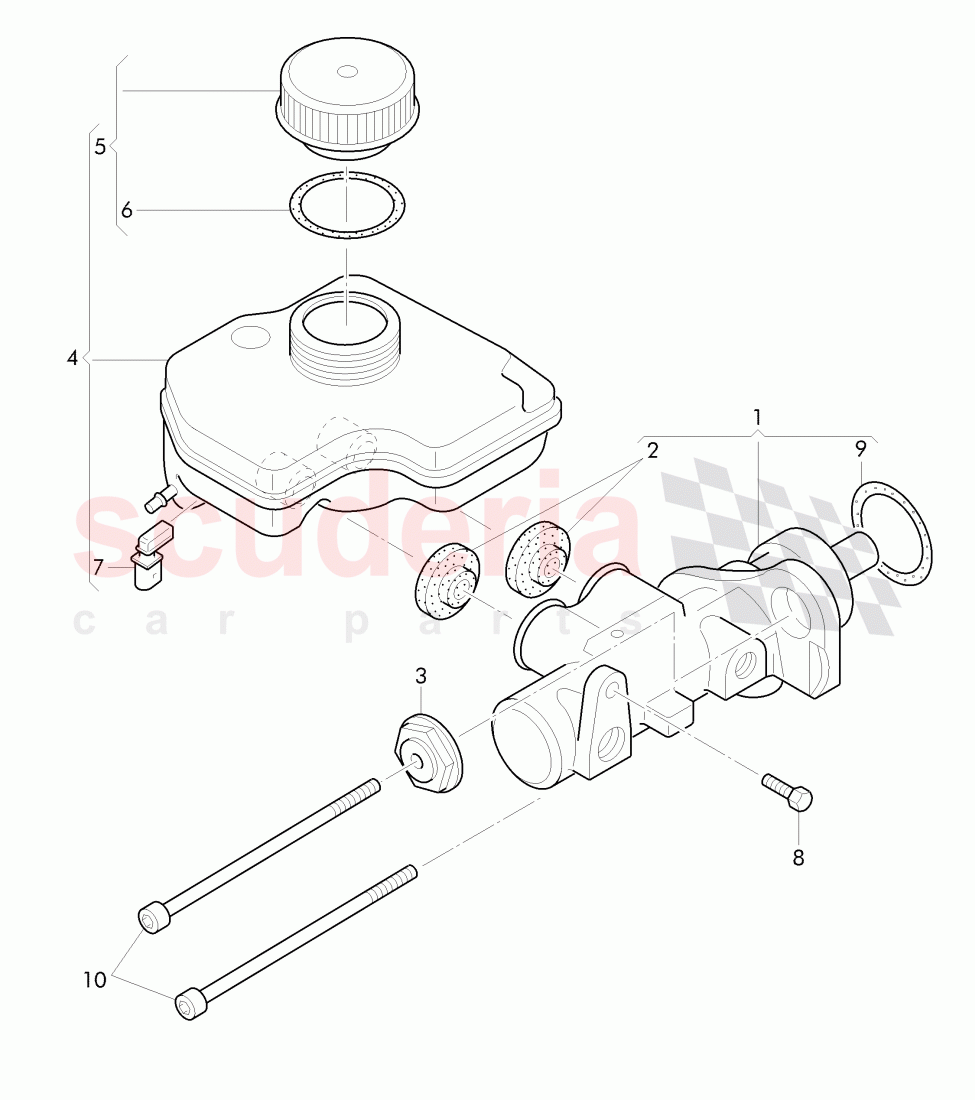 brake master cylinder with attachment parts of Bentley Bentley Continental Supersports Convertible (2017+)