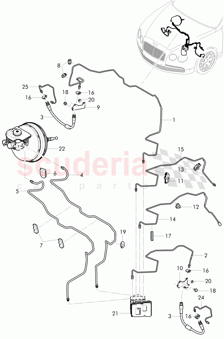 brake line, brake hose of Bentley Bentley Continental Supersports Convertible (2017+)