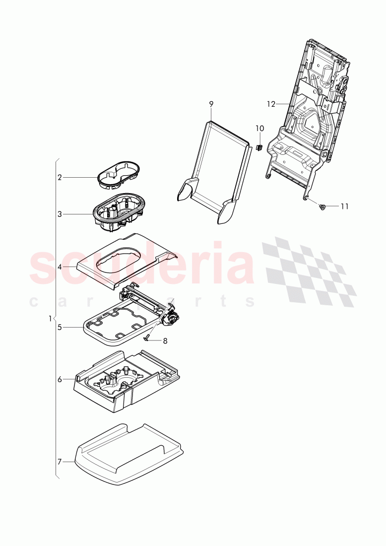 Folding armrest of Bentley Bentley Bentayga (2015-2020)