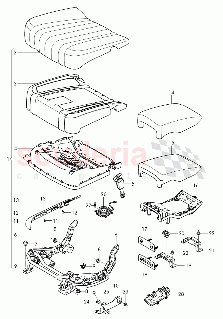 seat, cushion (leather) of Bentley Bentley Continental Flying Spur (2013+)