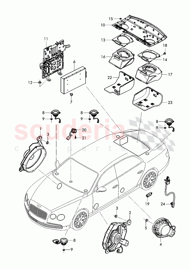 For vehicles with Premium, loudspeaker system of Bentley Bentley Continental Flying Spur (2013+)