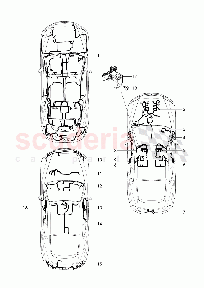 wiring harnesses, D - MJ 2017>> of Bentley Bentley Continental GT (2011-2018)