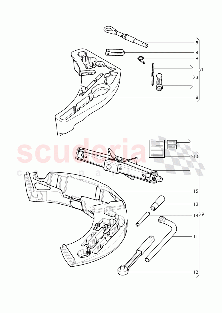 Vehicle tools, Spare Wheel, F 3W-G-054 429>>, F ZA-G-054 429>> of Bentley Bentley Continental Flying Spur (2013+)