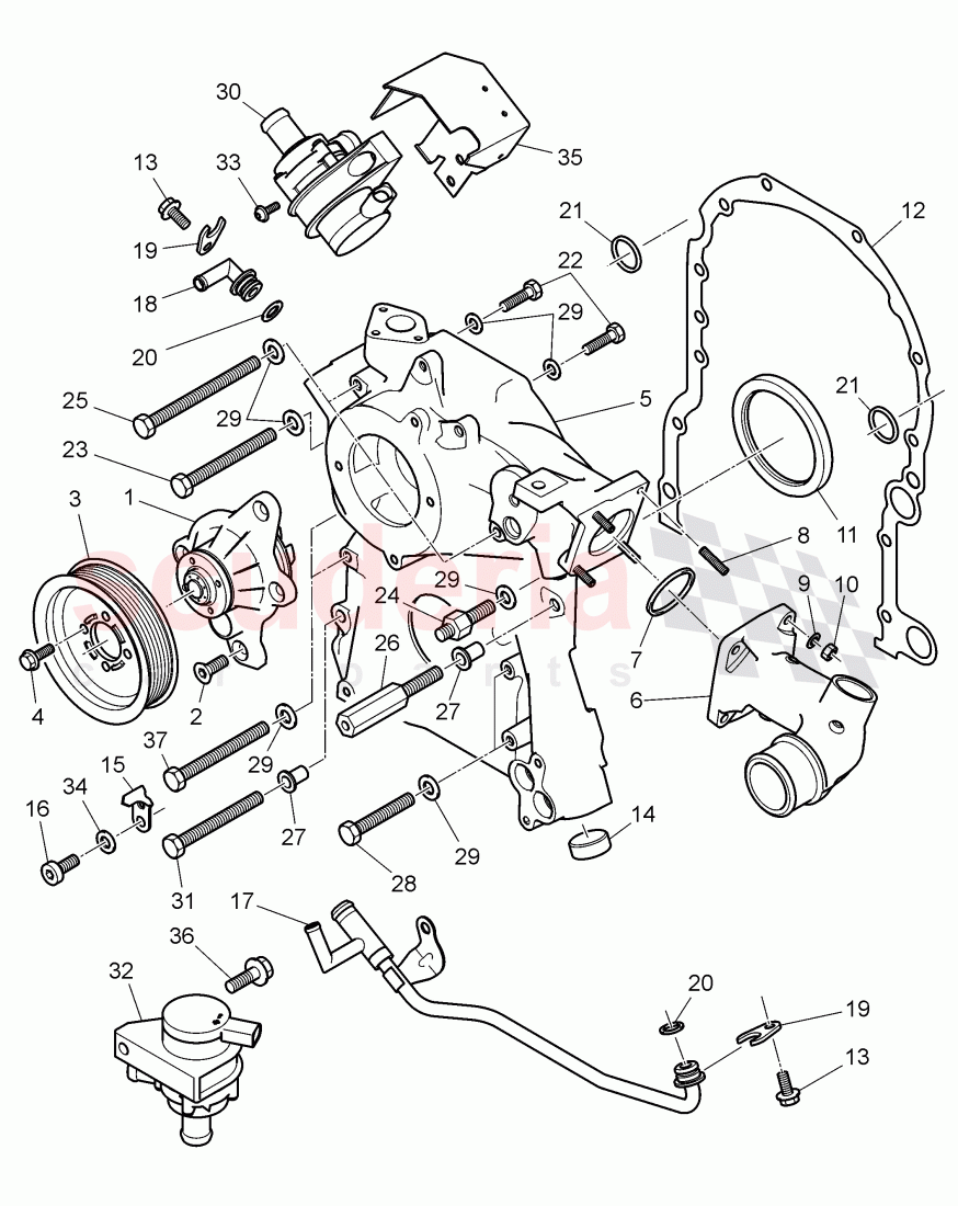 water pump, water pump housing, additional water pump of Bentley Bentley Mulsanne (2010+)