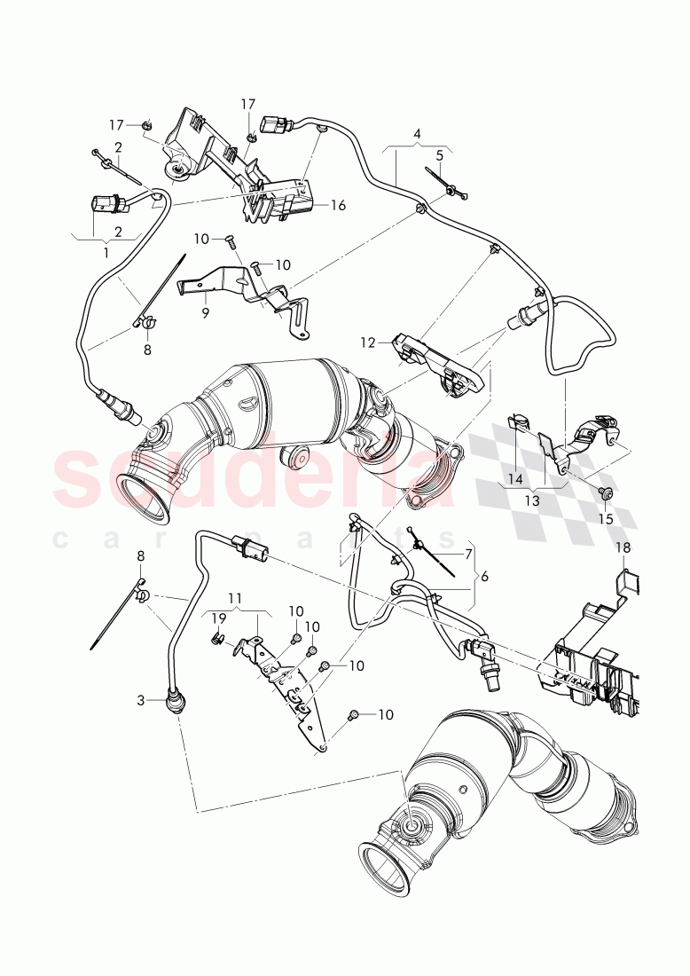 oxygen sensor, Bracket for oxygen sensor of Bentley Bentley Bentayga (2015-2020)