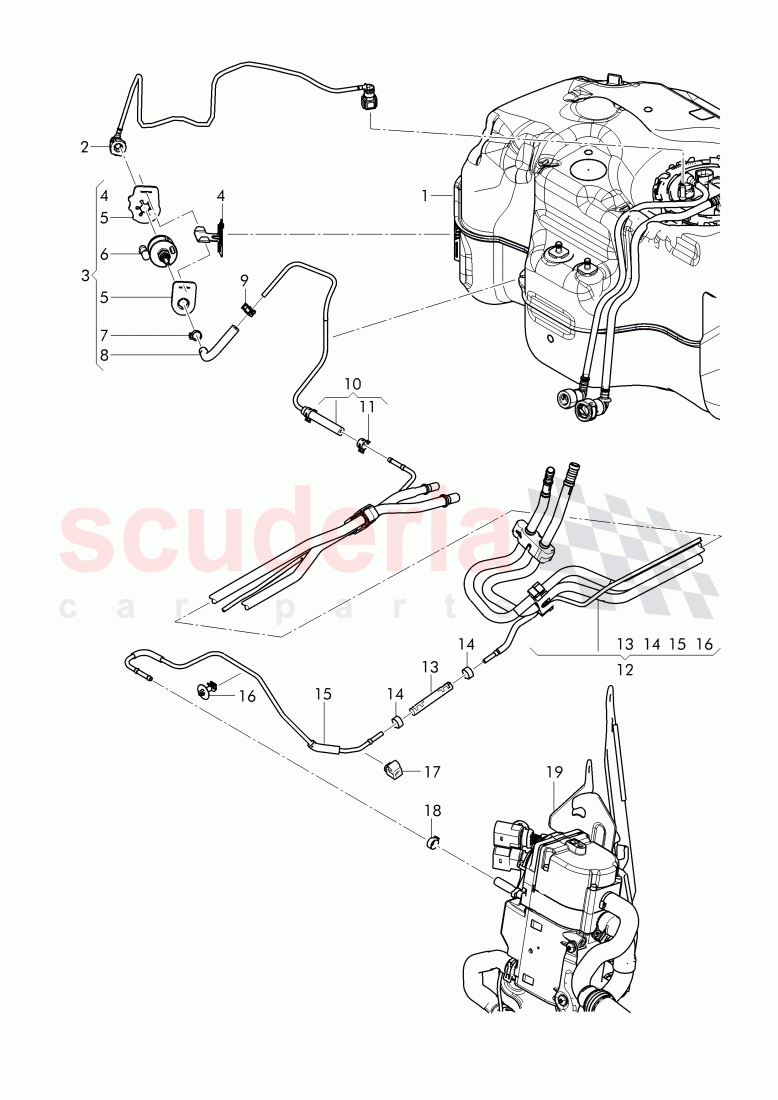 fuel line, for vehicles with coolant auxiliary heater of Bentley Bentley Bentayga (2015-2020)