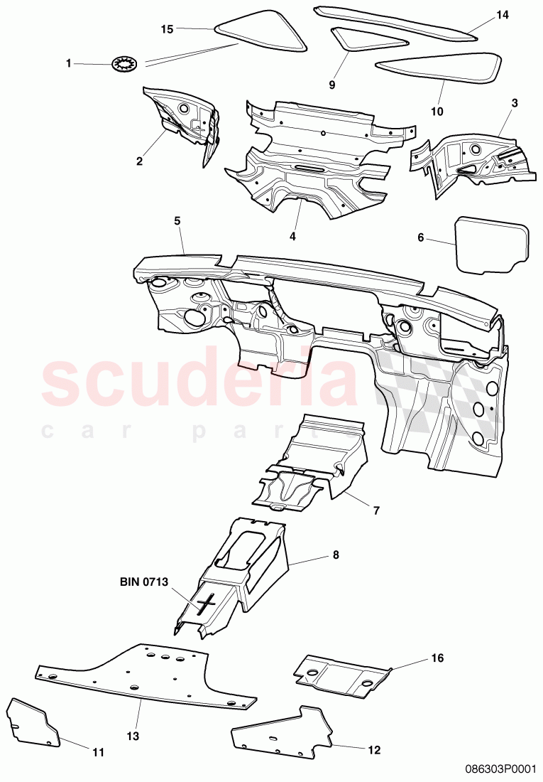 sound absorbers, sound deadening plate of Bentley Bentley Continental Supersports (2009-2011)