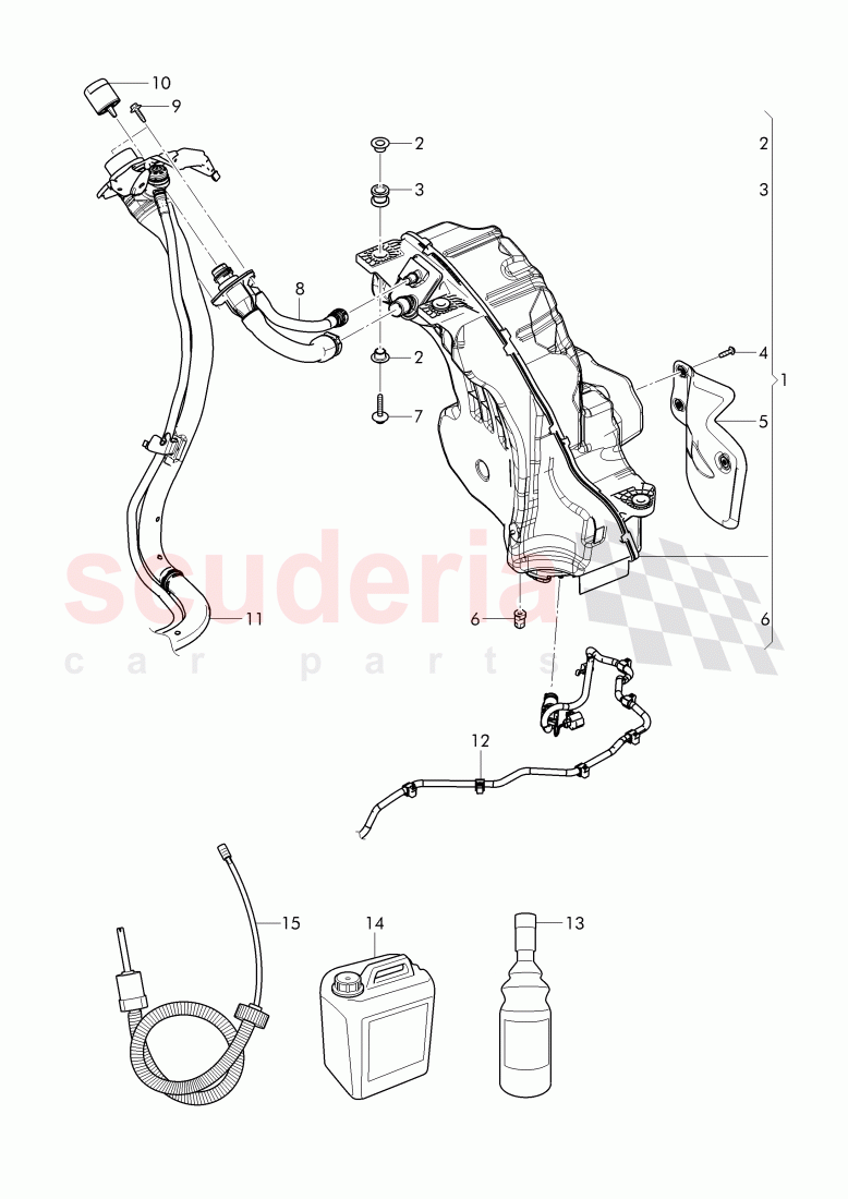 tank assy for reducing agent, For vehicles with selective, catalytic reduction (SCR) of Bentley Bentley Bentayga (2015-2020)
