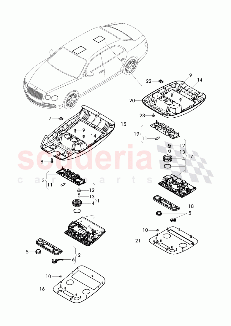 overhead console, D >> - MJ 2015 of Bentley Bentley Continental Flying Spur (2013+)