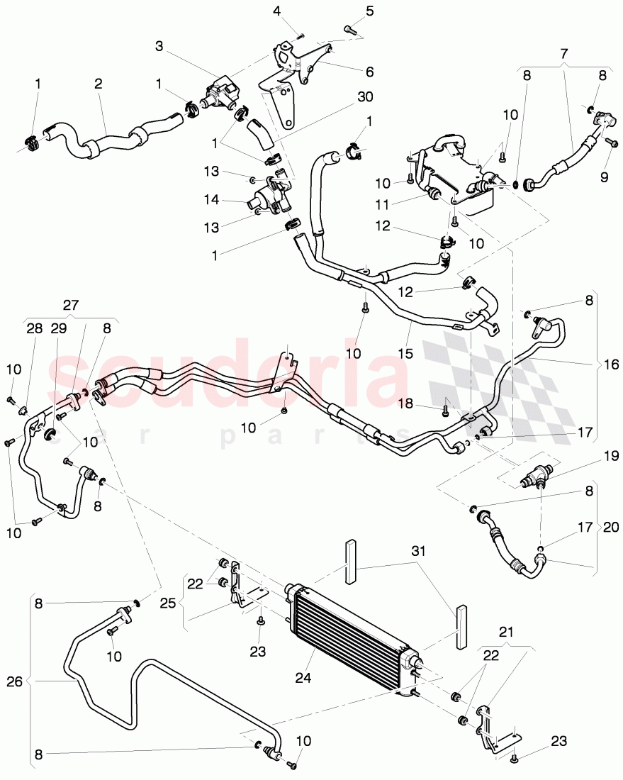 oil pressure line for gear oil cooling, Gear oil cooler, D >> - MJ 2014 of Bentley Bentley Continental GT (2011-2018)