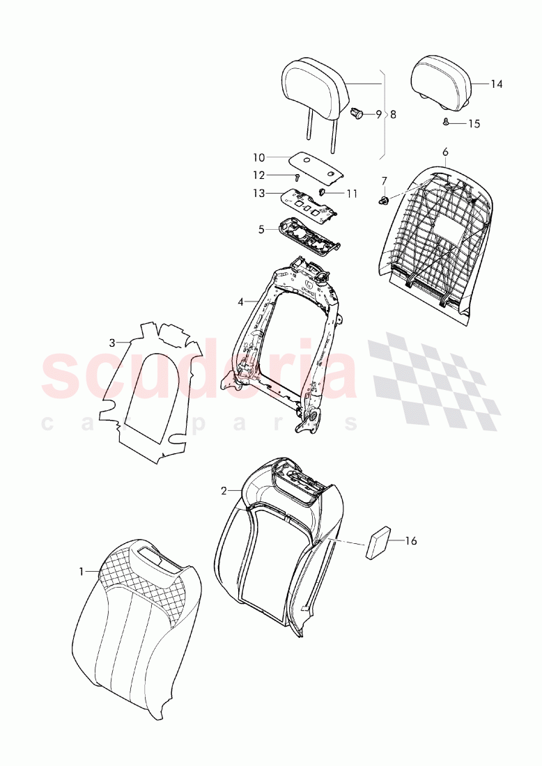 trim panel for backrest, headrest, ajustable of Bentley Bentley Bentayga (2015-2020)