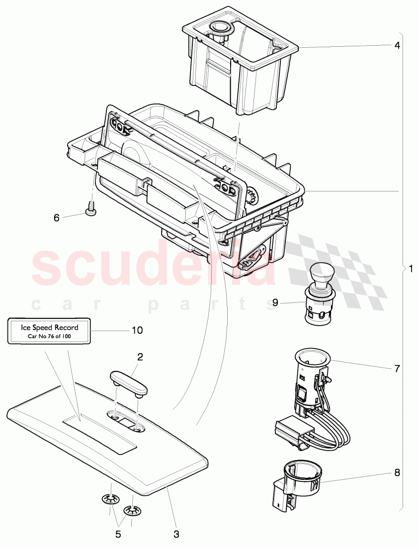 ashtray with housing, storage bin of Bentley Bentley Continental Supersports (2009-2011)