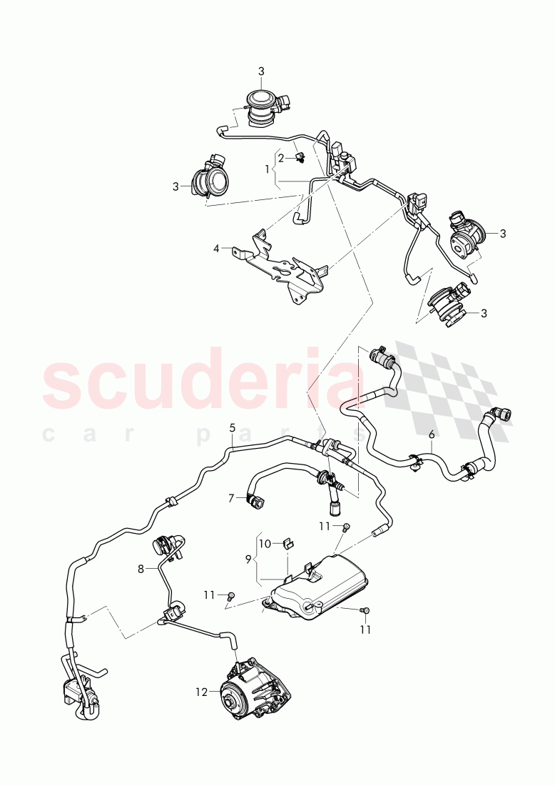 vacuum system, engine, F 4V-J-017 261>>, F ZV-J-017 261>> of Bentley Bentley Bentayga (2015-2020)