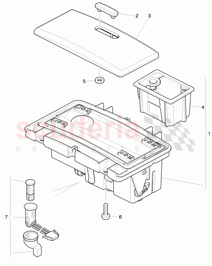 ashtray with housing, storage bin, D - MJ 2012>> of Bentley Bentley Continental Supersports (2009-2011)