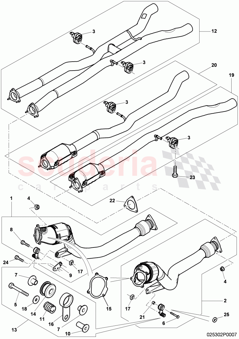 exhaust pipe with catalyst, D - MJ 2011>> of Bentley Bentley Continental Supersports (2009-2011)
