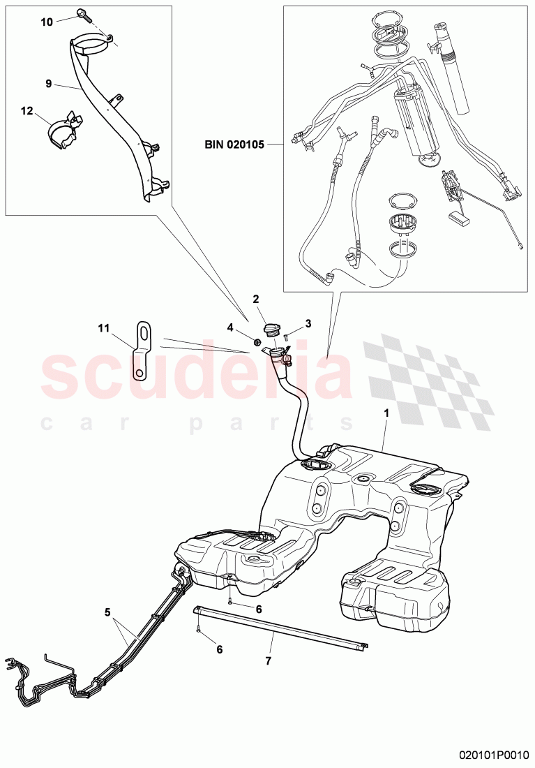 fuel tank with pump fuel gauge, and connecting parts, fuel line with breather and vacuum, pipe, F 3W-8-053 906>>, F ZA-A-062 022>>, D >> - MJ 2010 of Bentley Bentley Continental GTC (2006-2010)