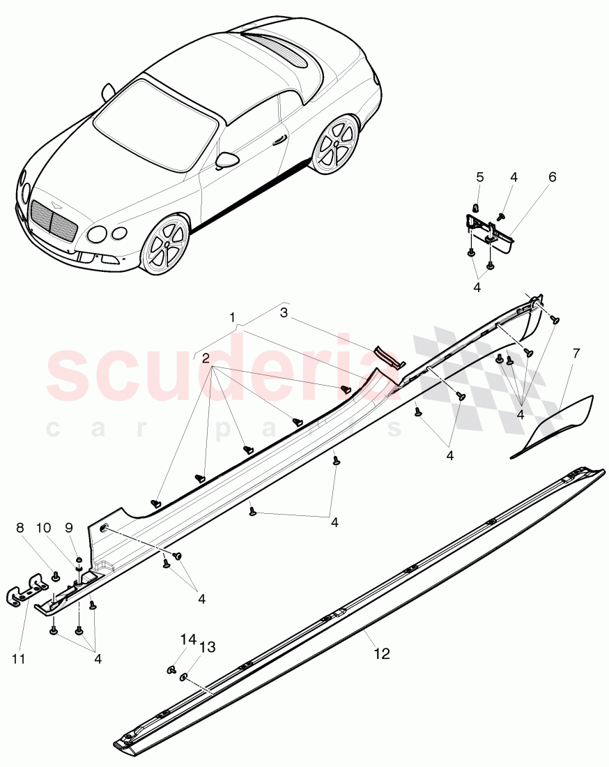 sill panel trim, D >> - MJ 2016 of Bentley Bentley Continental GTC (2011+)
