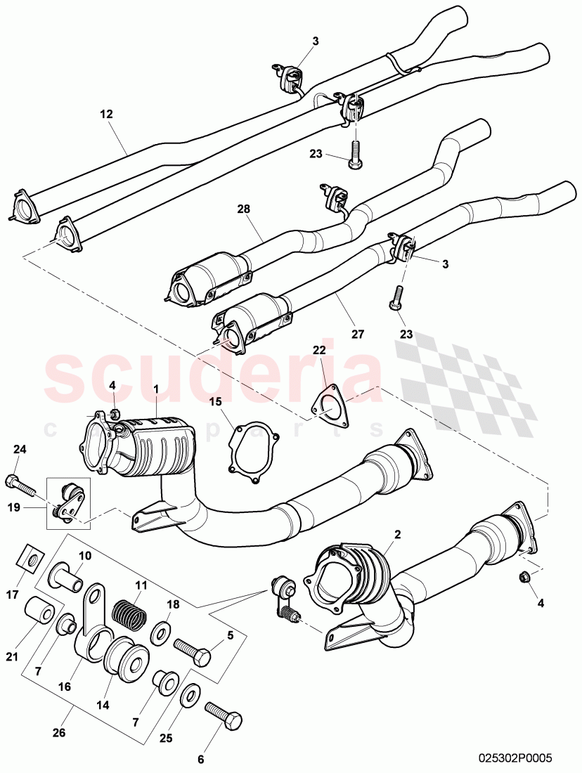 exhaust pipe with catalyst, D >> - MJ 2010 of Bentley Bentley Continental Supersports (2009-2011)