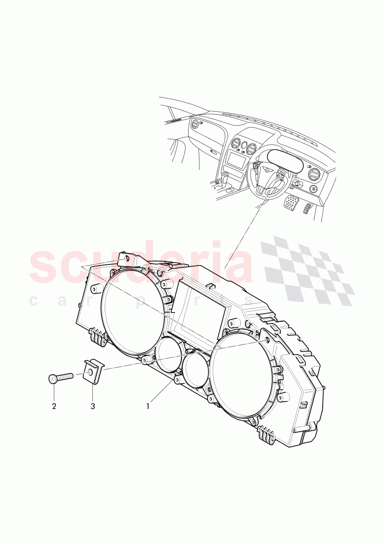 instrument cluster, F 3W-D-082 509>>, F ZA-D-082 509>>, D >> - MJ 2013 of Bentley Bentley Continental GT (2011-2018)