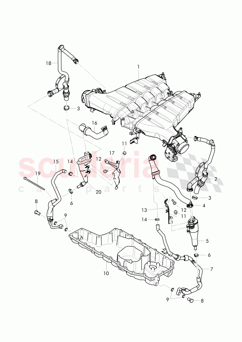 breather assy., crankcase of Bentley Bentley Continental Supersports Convertible (2017+)