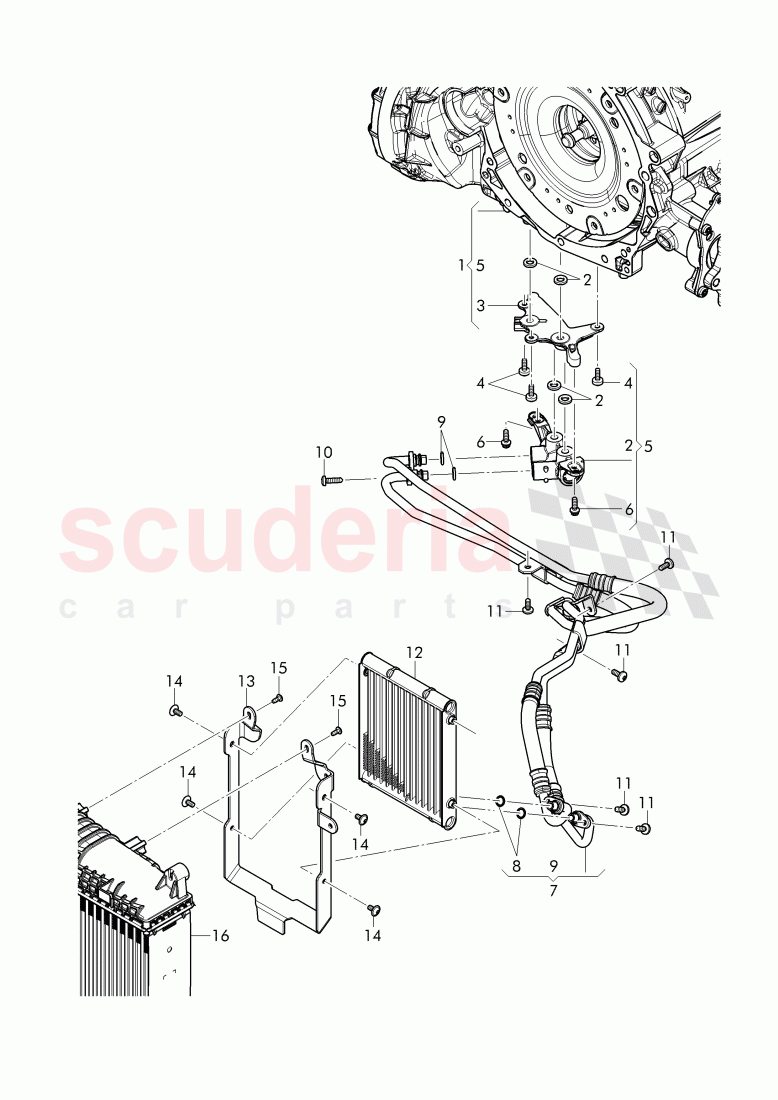 Gear oil cooler, oil pressure line, differential of Bentley Bentley Bentayga (2015-2020)