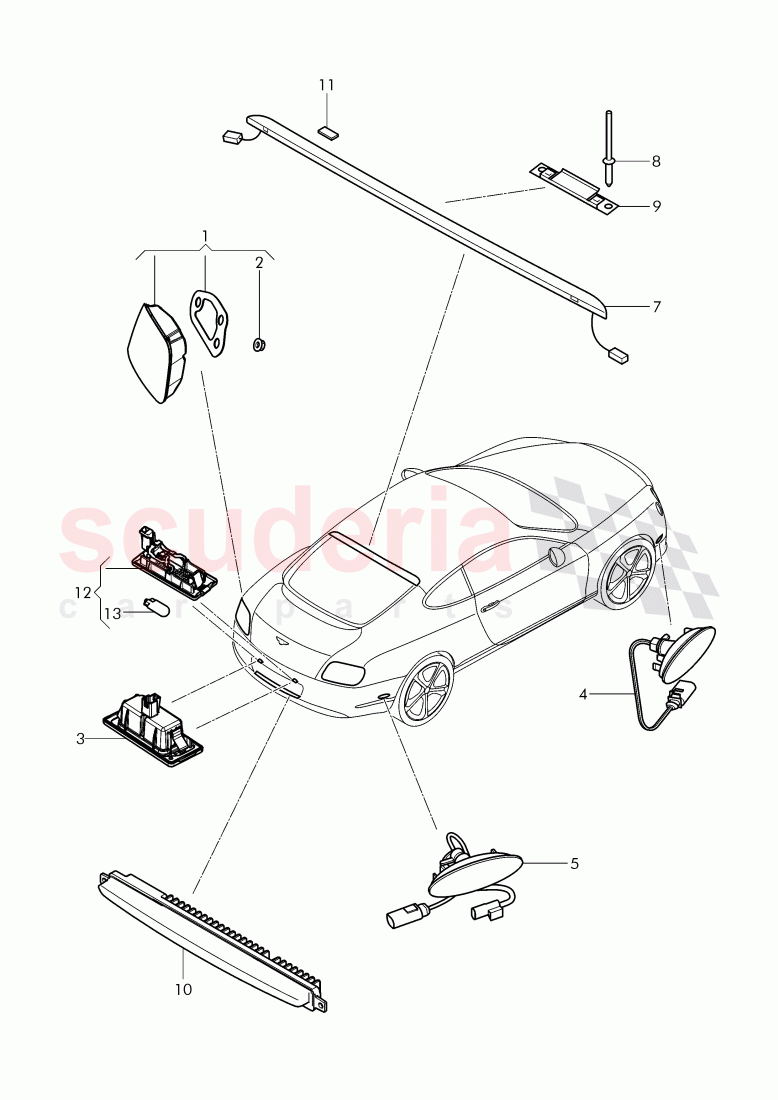 light, F >> 3W-D-082 508, F >> ZA-D-082 508 of Bentley Bentley Continental GT (2011-2018)