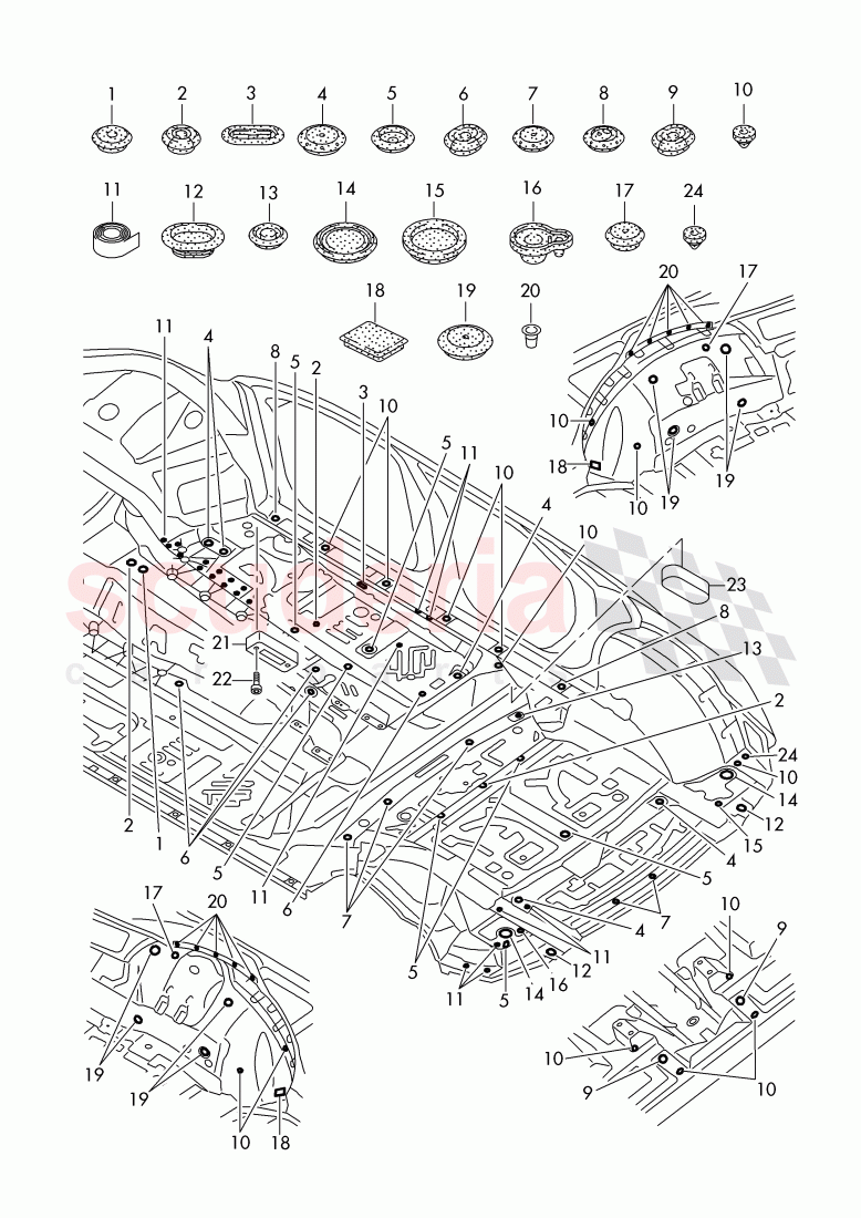 plug for floor, socket - jack of Bentley Bentley Bentayga (2015-2020)
