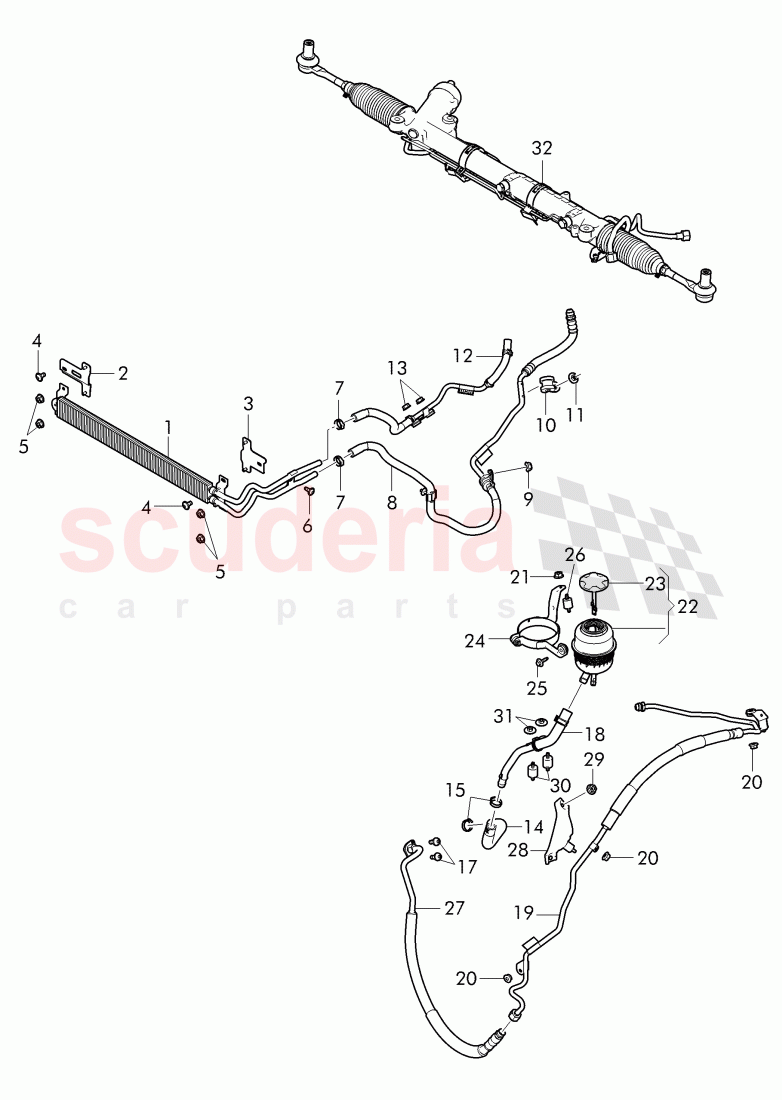 power steering, Reservoir, Pipes, Hoses, D - MJ 2015>> of Bentley Bentley Continental GTC (2011+)