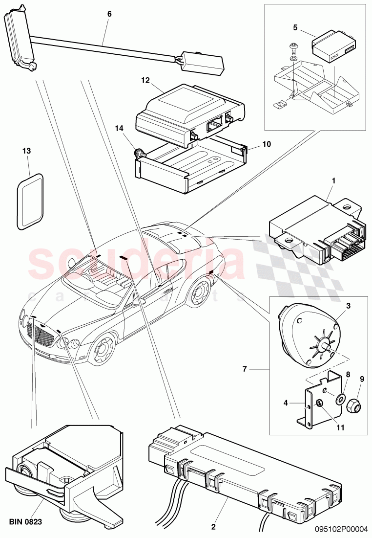 anti-theft system________ (ats), F 3W-7-039 946>>, F ZA-A-062 566>> of Bentley Bentley Continental GT (2003-2010)