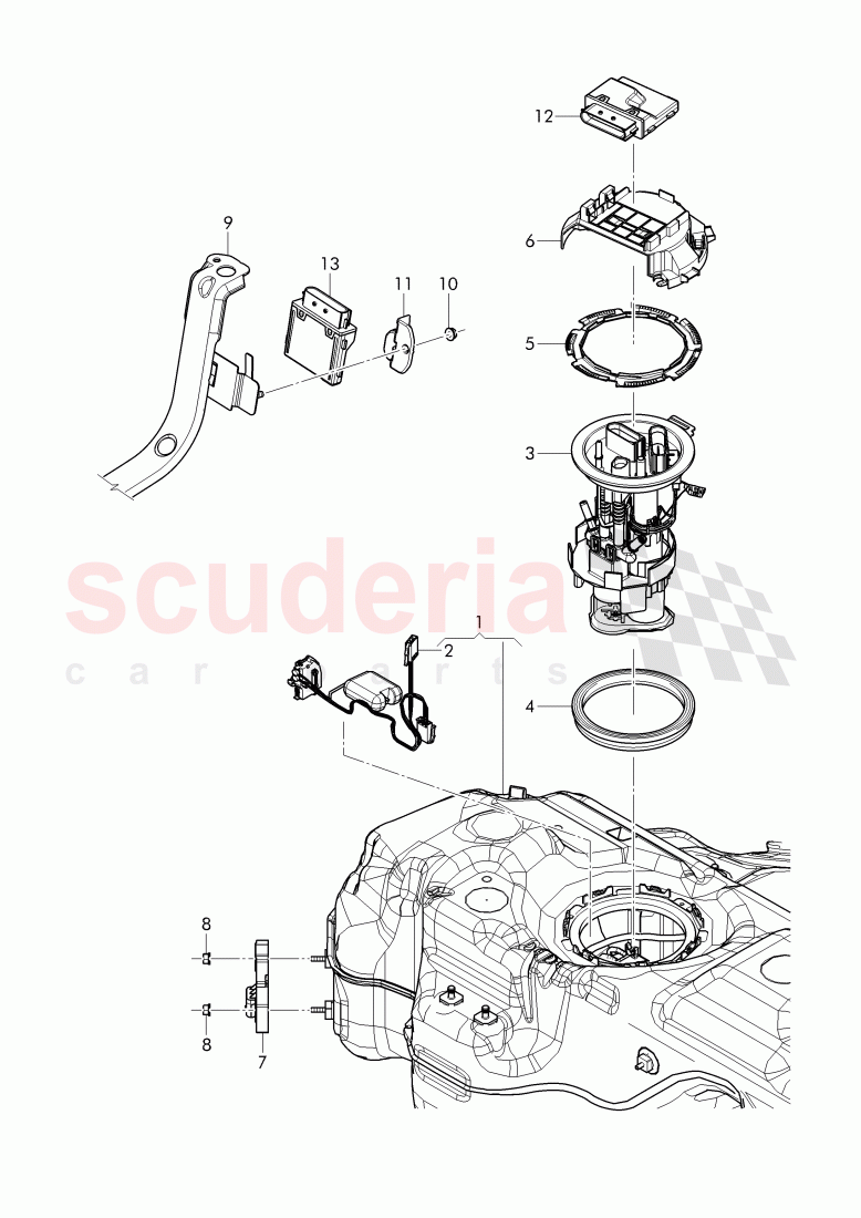 fuel supply module, fuel gauge, sender, Control unit for fuel tank, leak diagnosis, control unit for fuel delivery unit of Bentley Bentley Bentayga (2015-2020)