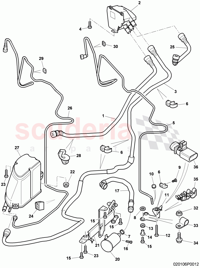 Carbon Canister (NO LDP), ventilation for fuel tank, F 3W-8-053 906>>, F ZA-A-062 022>>, D >> - MJ 2010 of Bentley Bentley Continental GTC (2006-2010)