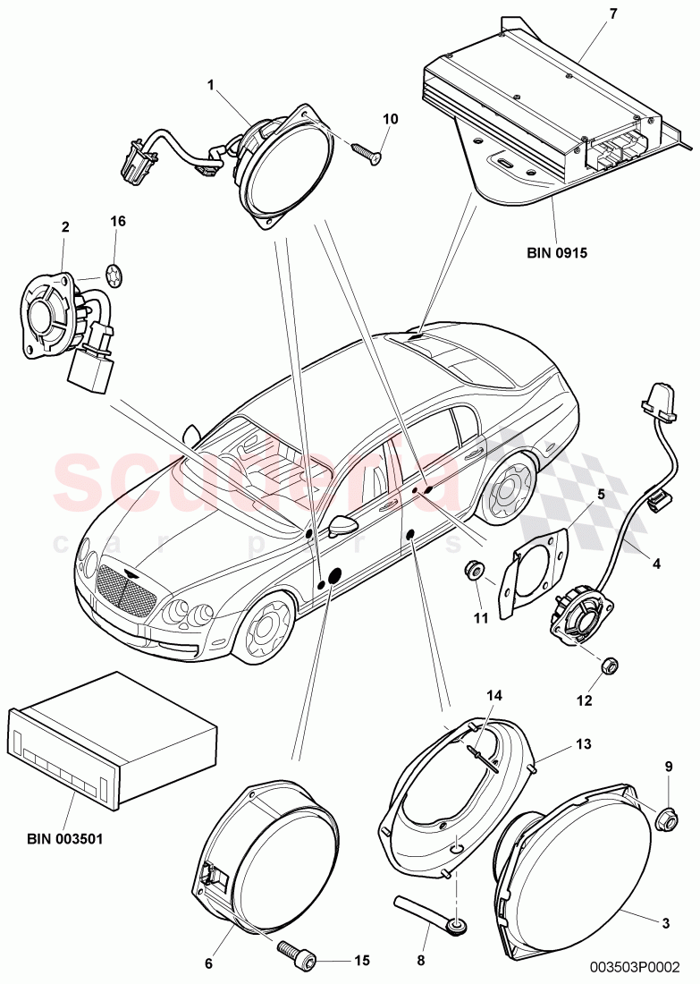 loudspeaker, D >> - MJ 2008 of Bentley Bentley Continental Flying Spur (2006-2012)