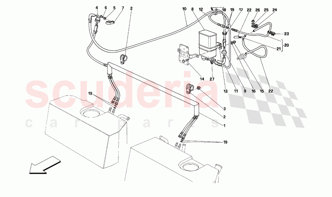 Anti-evaporative emission control system of Ferrari Ferrari 512 TR