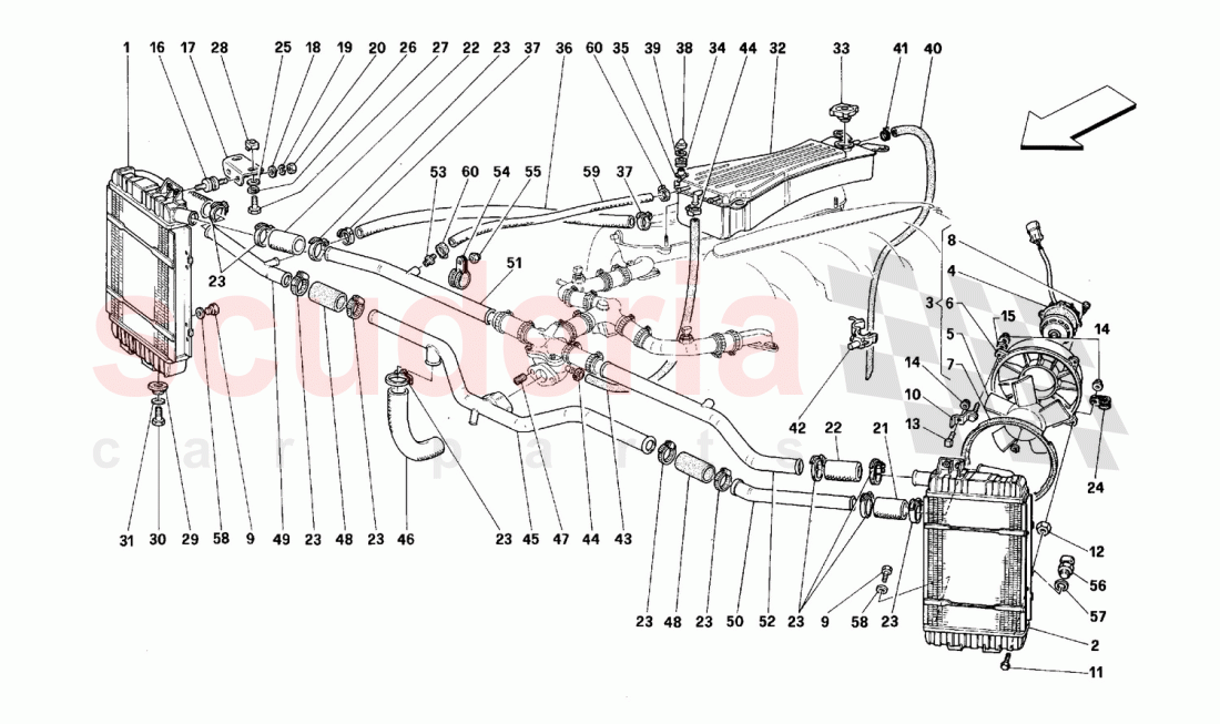 Cooling system of Ferrari Ferrari 512 TR