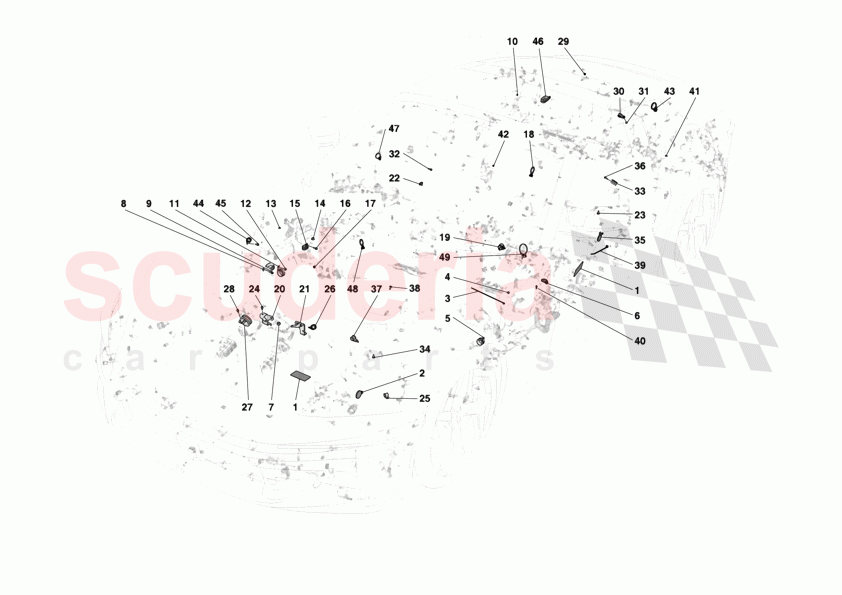 VARIOUS FASTENINGS FOR THE ELECTRICAL SYSTEM of Ferrari Ferrari 12Cilindri Spider