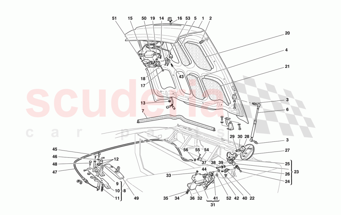 BOOT DOOR AND PETROL COVER of Ferrari Ferrari 550 Barchetta