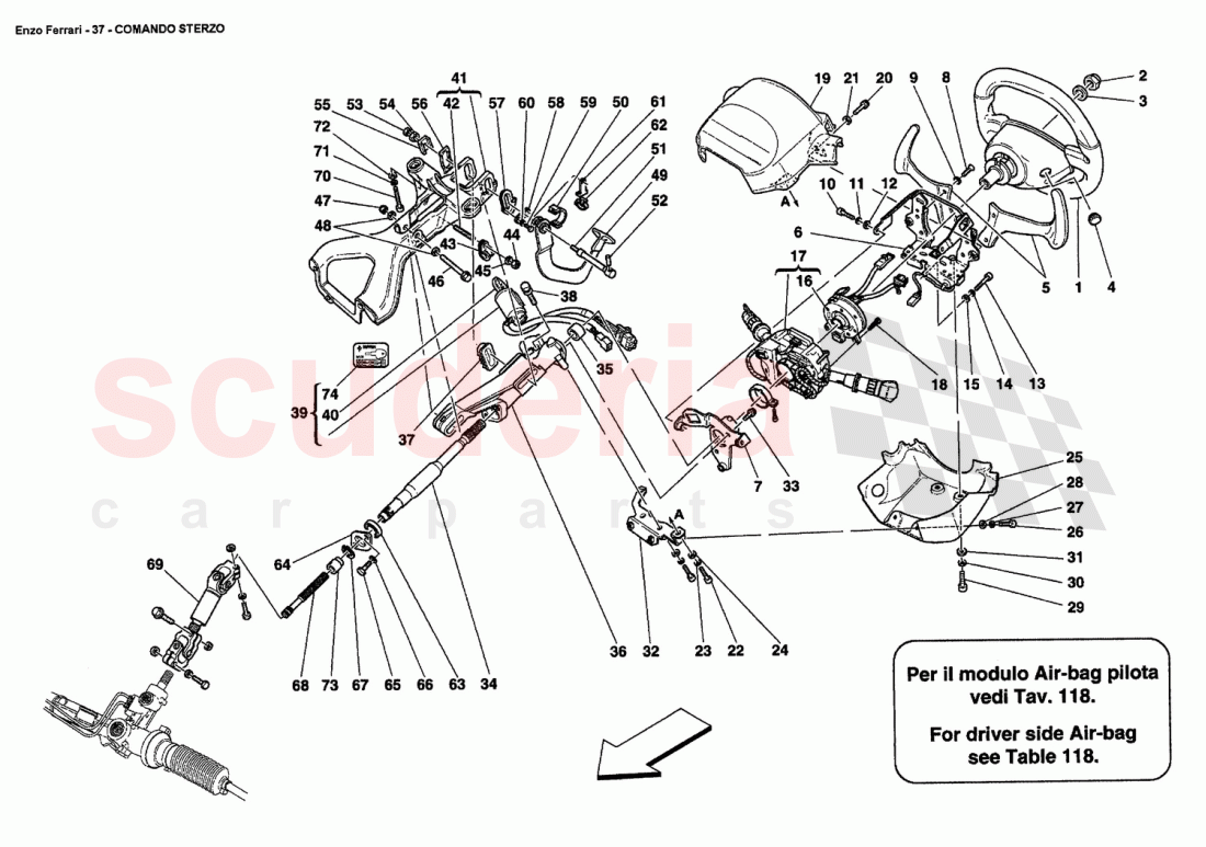 STEERING COLUMN of Ferrari Ferrari Enzo