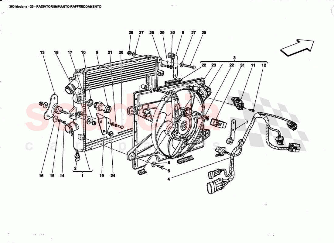COOLING SYSTEM RAOIATORS of Ferrari Ferrari 360 Modena