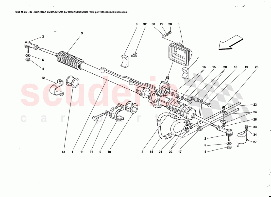 HYDRAULIC STEERING BOX -Valid far steering bax with pawer steering cars- of Ferrari Ferrari 355 (2.7 Motronic)