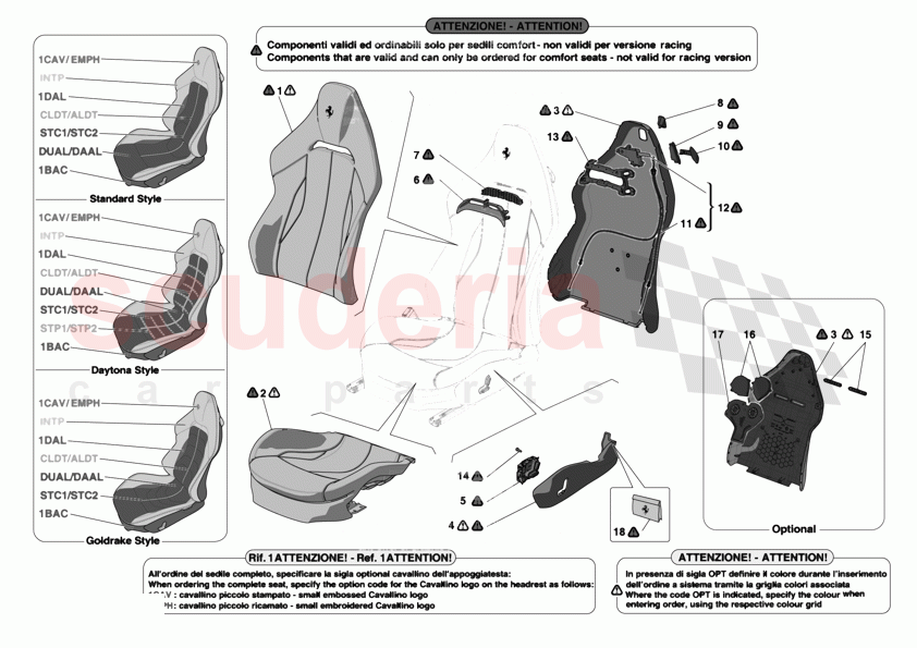 FRONT SEATS - SEAT TRIMS of Ferrari Ferrari 12Cilindri