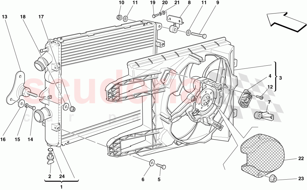 COOLING SYSTEM RADIATORS of Ferrari Ferrari 430 Scuderia