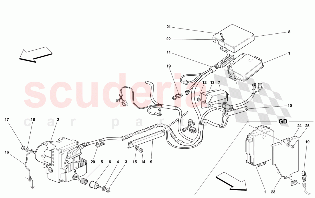 CONTROL UNIT AND HYDRAULIC EQUIPMENT FOR ABS/ASR SYSTEM of Ferrari Ferrari 550 Maranello