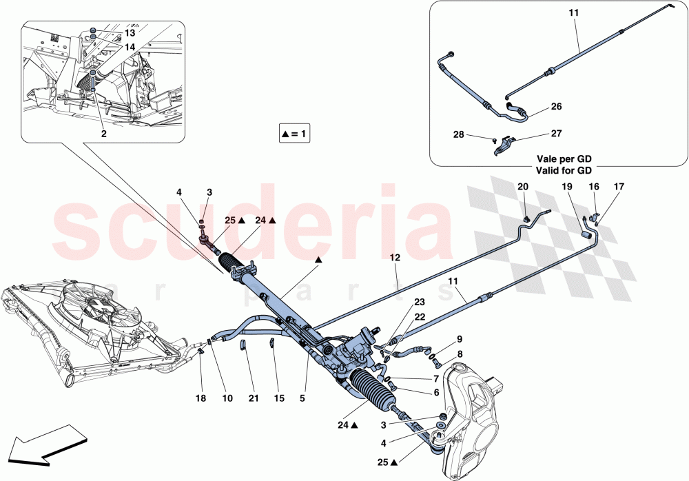 HYDRAULIC POWER STEERING BOX of Ferrari Ferrari 488 Spider