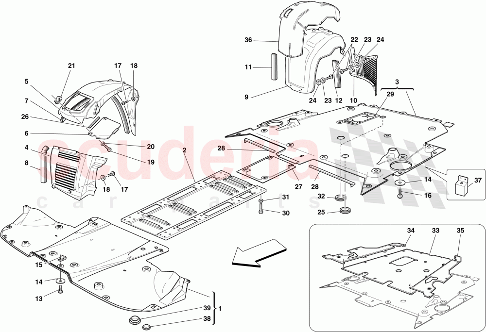 FLAT UNDERTRAY AND WHEELHOUSES of Ferrari Ferrari 430 Coupe