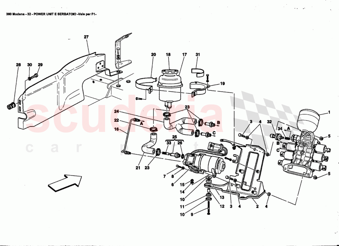POWER UNIT AND TANK -Valid far F1- of Ferrari Ferrari 360 Modena