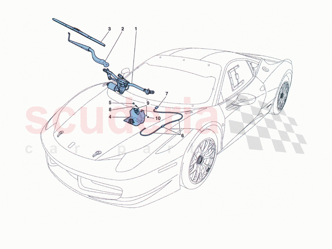 Windshield wiper of Ferrari Ferrari 458 Challenge