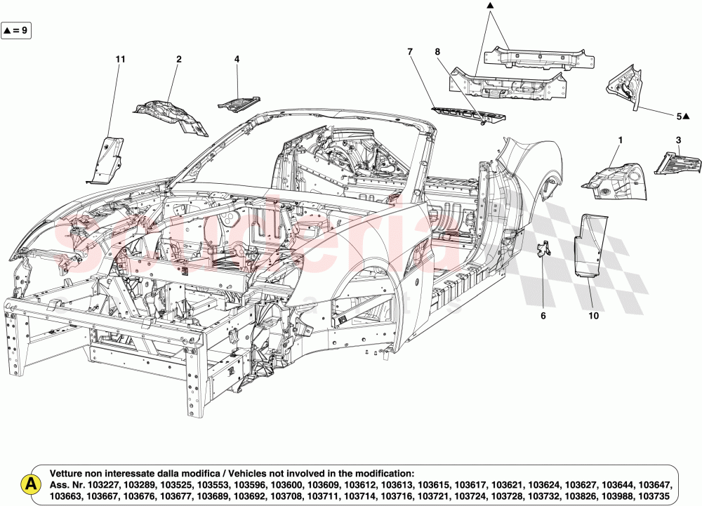 REAR BODYSHELL AND EXTERNAL TRIM -Applicable from Ass.ly No. 103179  - of Ferrari Ferrari California (2012-2014)