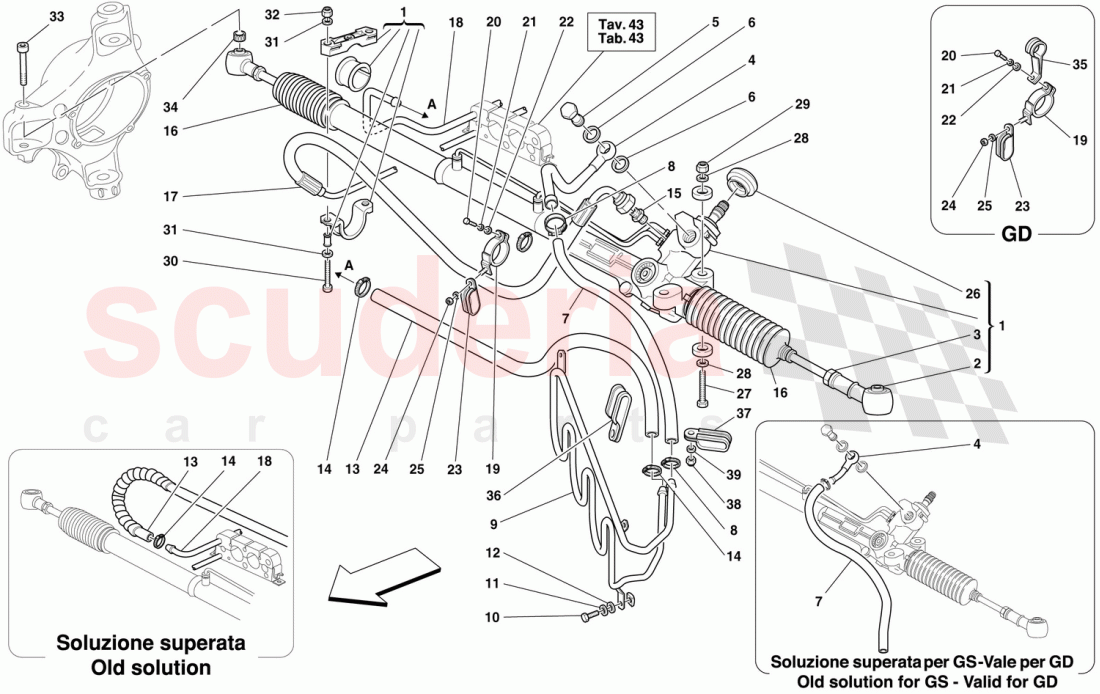 HYDRAULIC STEERING BOX AND SERPENTINE of Ferrari Ferrari 360 Spider